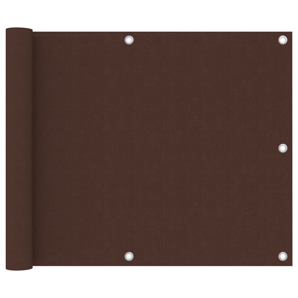 Balcony Screen Brown 75x600 cm Oxford Fabric - Decor Base
