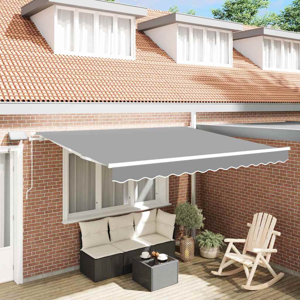 VOIRIDG Awning Frame with LED Strip Lights 350x250 cm Aluminium - White - Design Hut