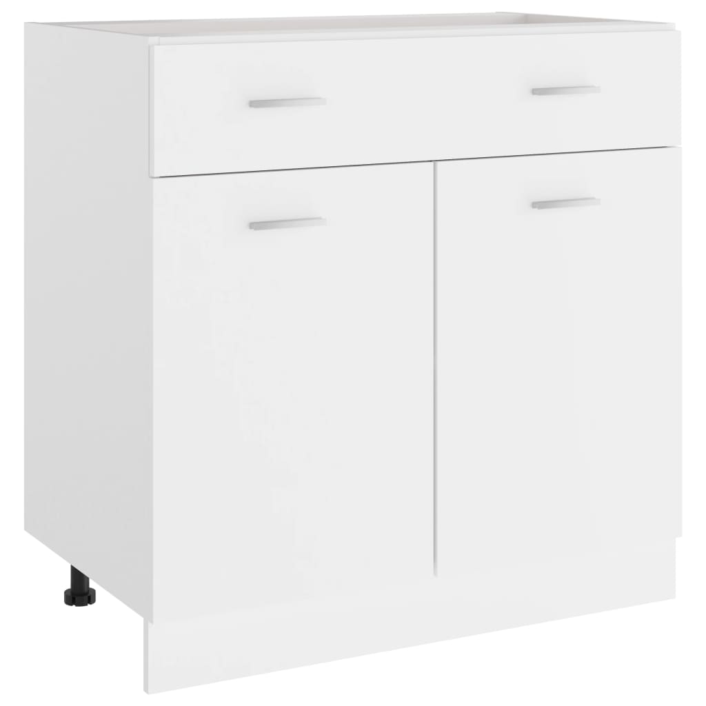 Drawer Bottom Cabinet White 80x46x81.5 cm Engineered Wood - Merkel Designers