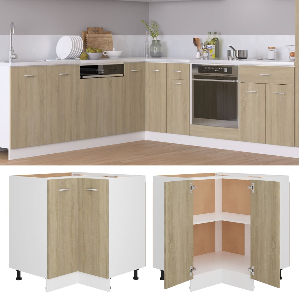 Corner Bottom Cabinet Sonoma Oak 75.5x75.5x80.5 cm Engineered Wood - Millennium Furniture