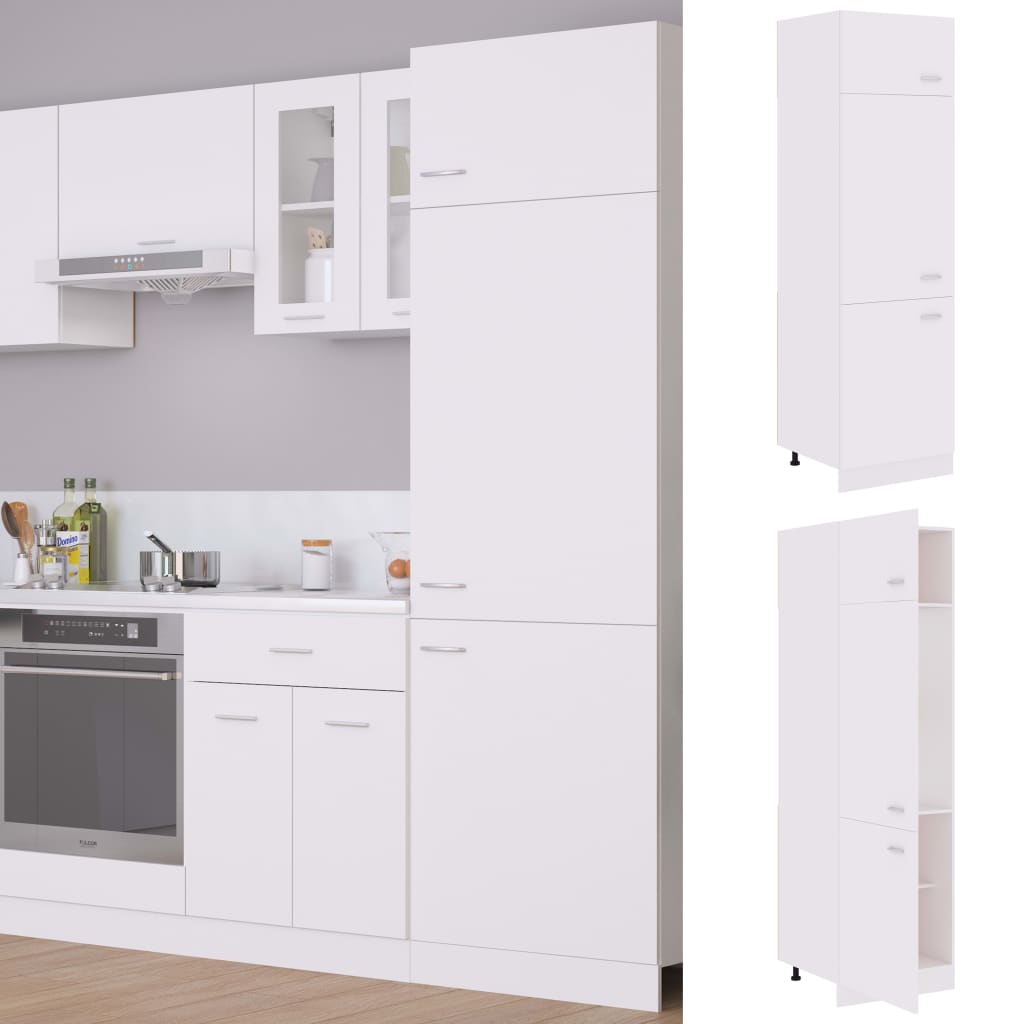 Refrigerator Cabinet White 60x57x207 cm Engineered Wood - Sid & Sam