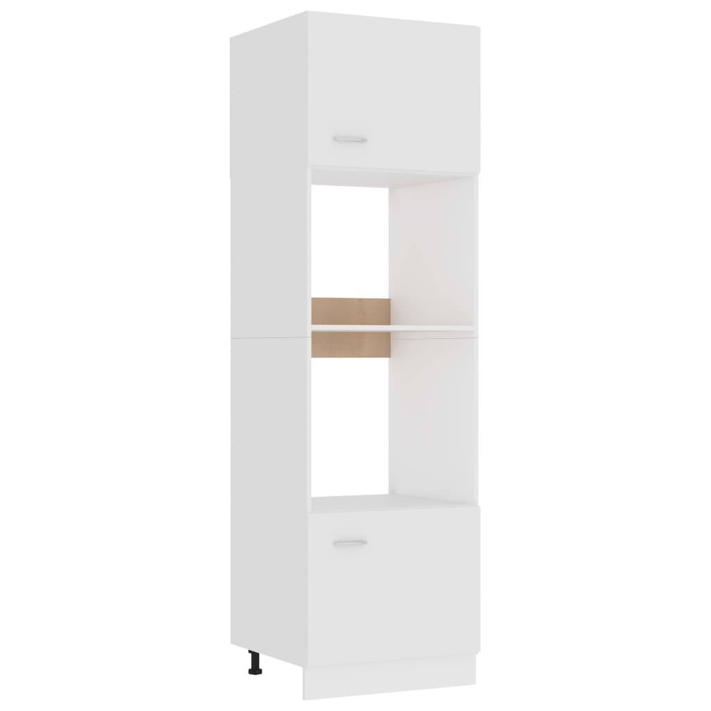 Microwave Cabinet White 60x57x207 cm Engineered Wood - Sid & Sam