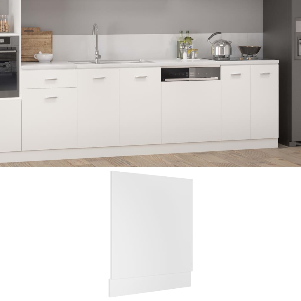 Dishwasher Panel White 59.5x3x67 cm Engineered Wood - R and M Furniture