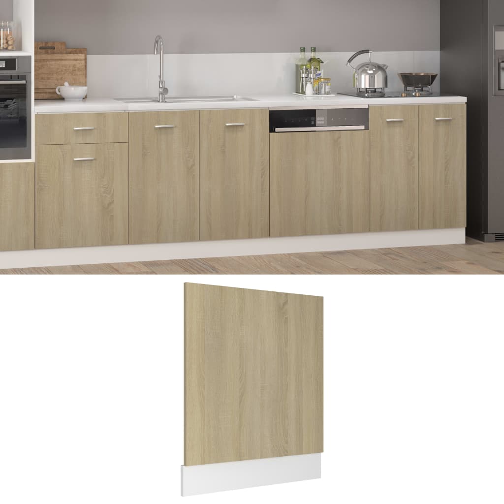 Dishwasher Panel Sonoma Oak 59.5x3x67 cm Engineered Wood - Unbeatable Bargains