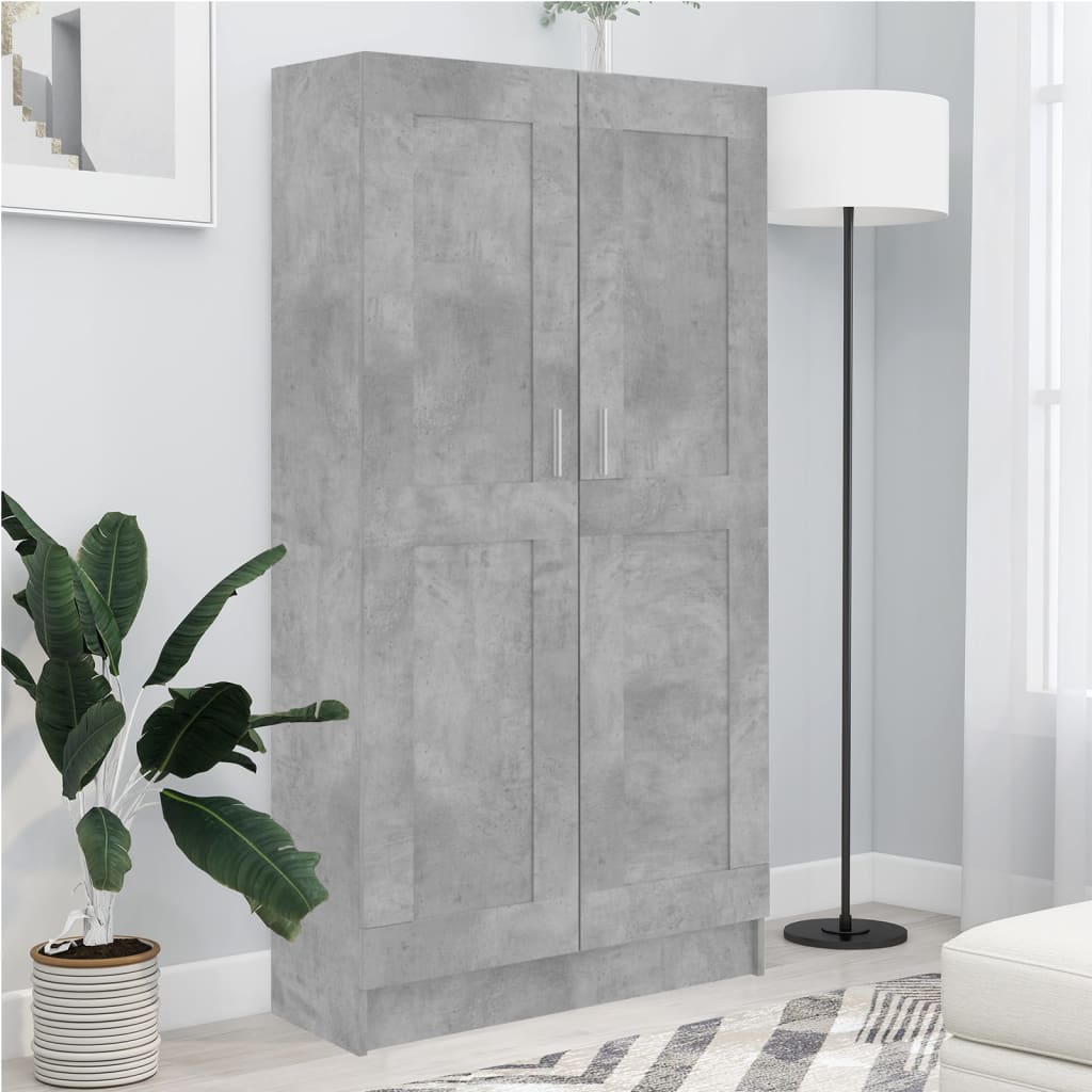 Book Cabinet Concrete Grey 82.5x30.5x150 cm Engineered Wood - Brittle & Co