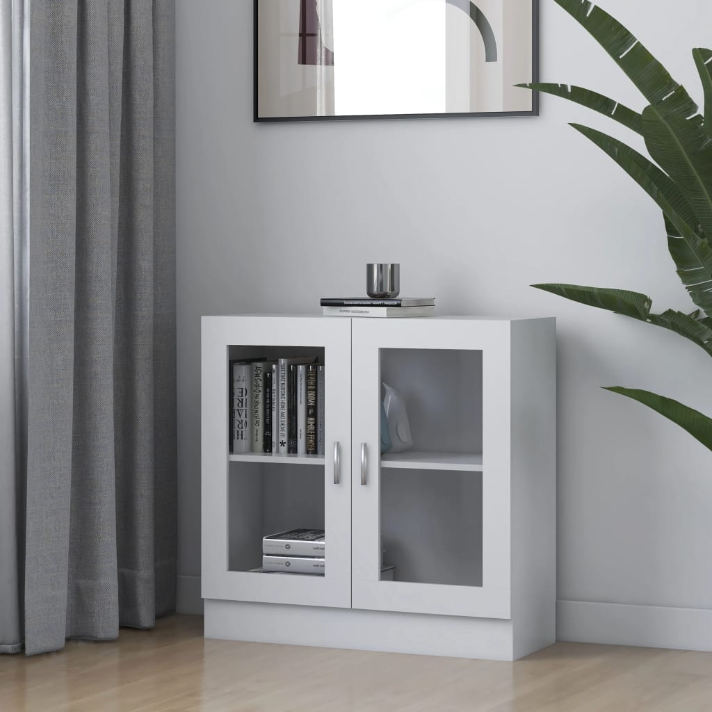 Vitrine Cabinet White 82.5x30.5x80 cm Engineered Wood - Design Hut