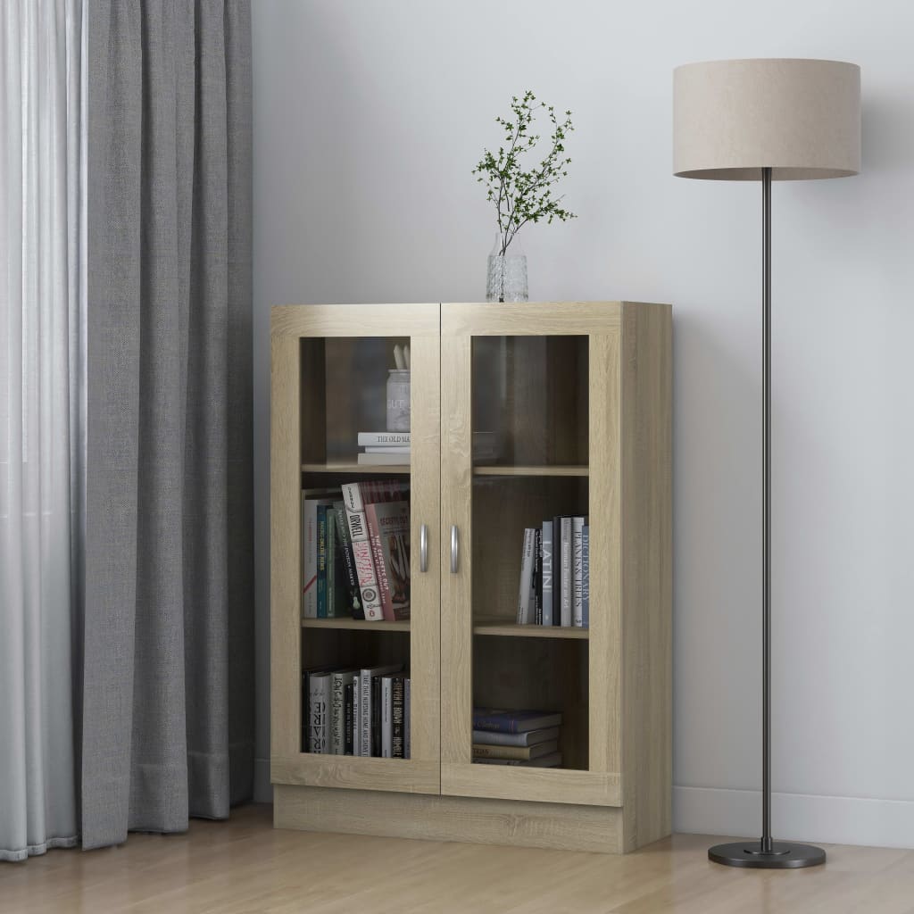 Vitrine Cabinet Sonoma Oak 82.5x30.5x115 cm Engineered Wood - Merkel Designers