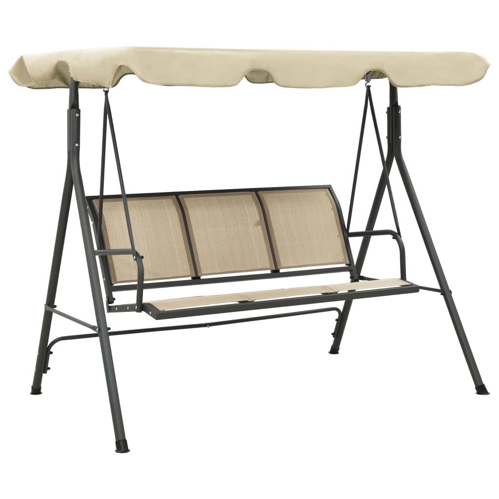 Garden Swing Chair with Canopy Anthracite and Sand - Merlin Deals