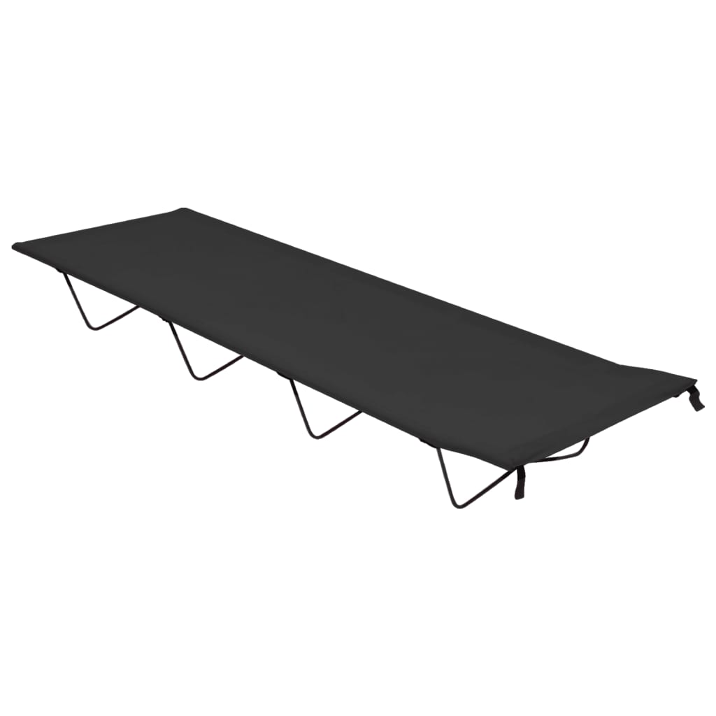 Camping Bed 180x60x19 cm Oxford Fabric and Steel Black - Decor Base