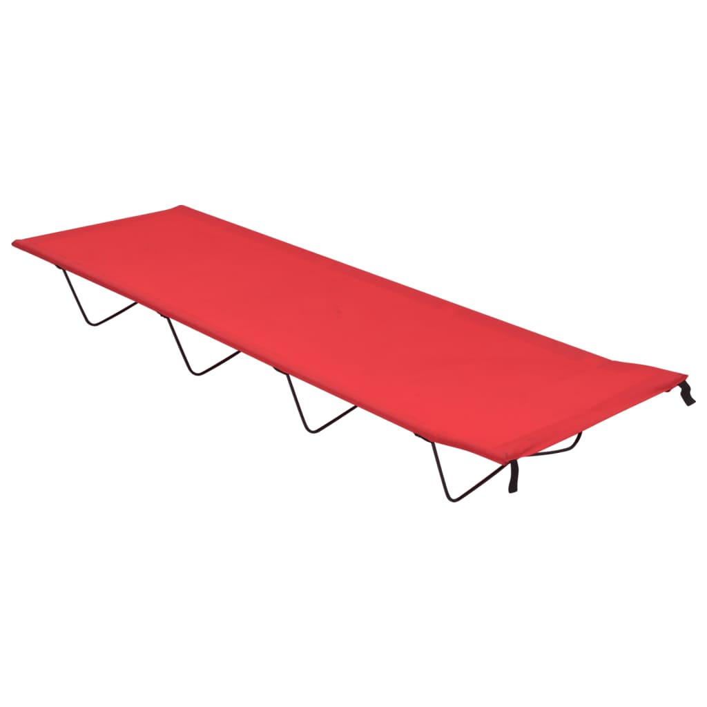 Camping Bed 180x60x19 cm Oxford Fabric and Steel Red - Design Hut