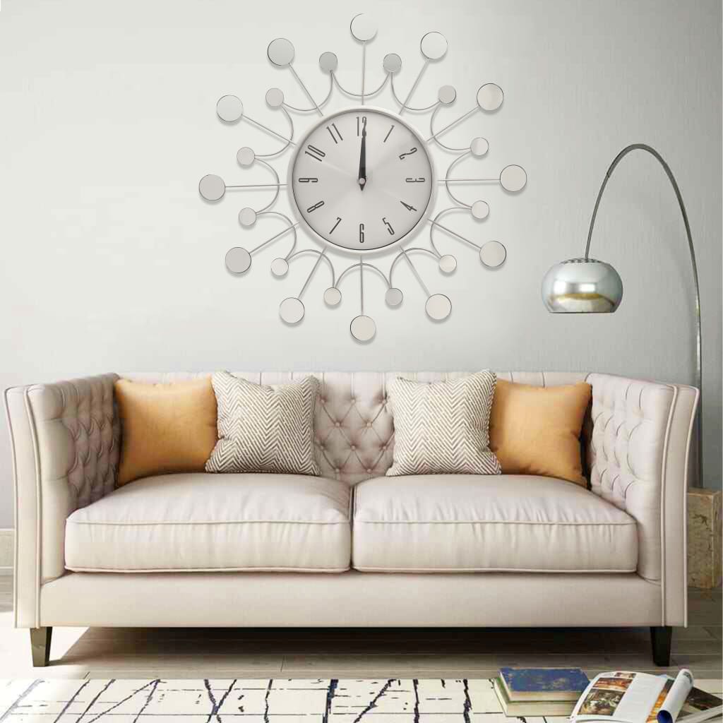Wall Clock Silver 40cm Metal - Tyrell & Tyrell