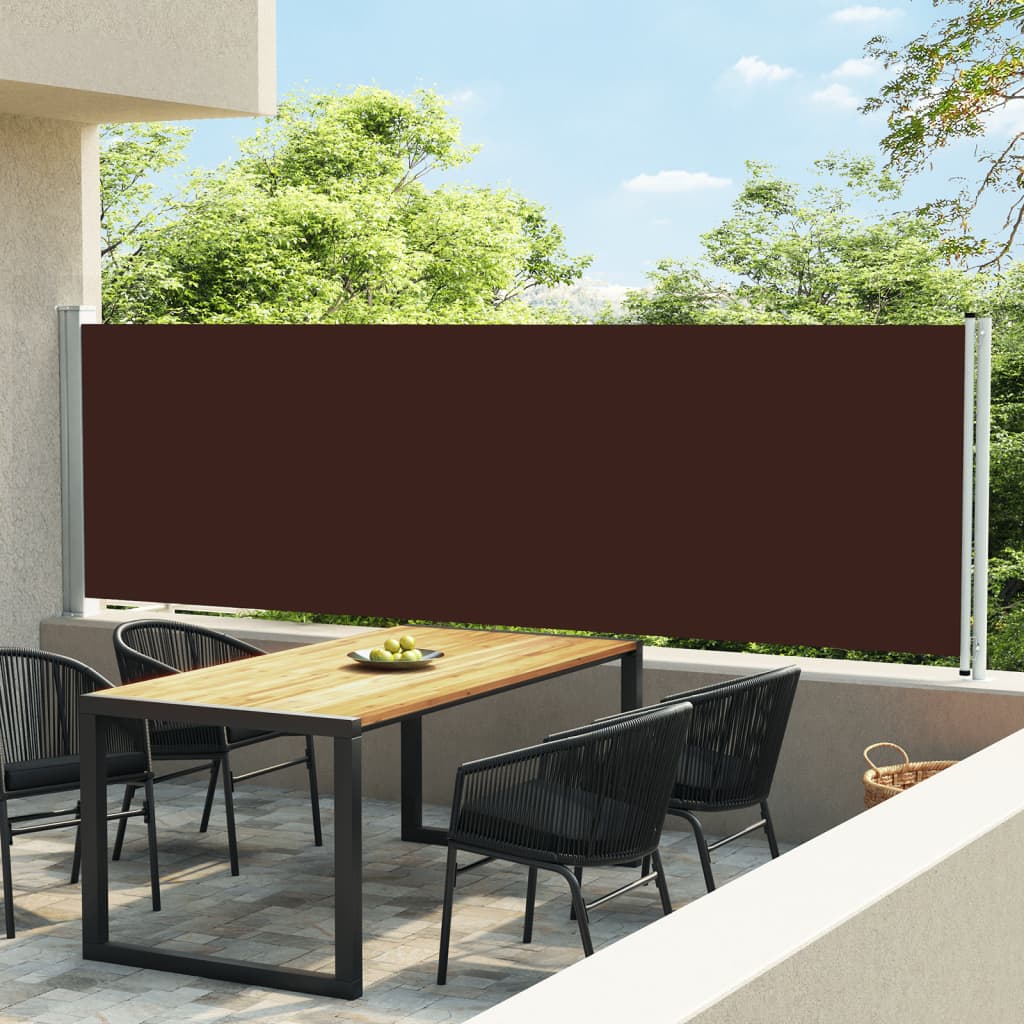 Patio Retractable Side Awning 140x600 cm Brown - Millennium Furniture