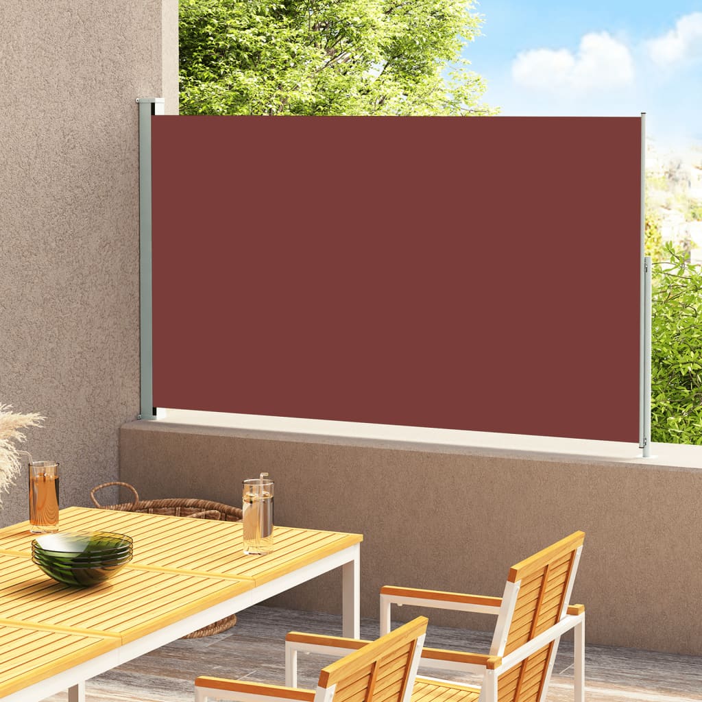 Patio Retractable Side Awning 180x300 cm Brown - Unbeatable Bargains