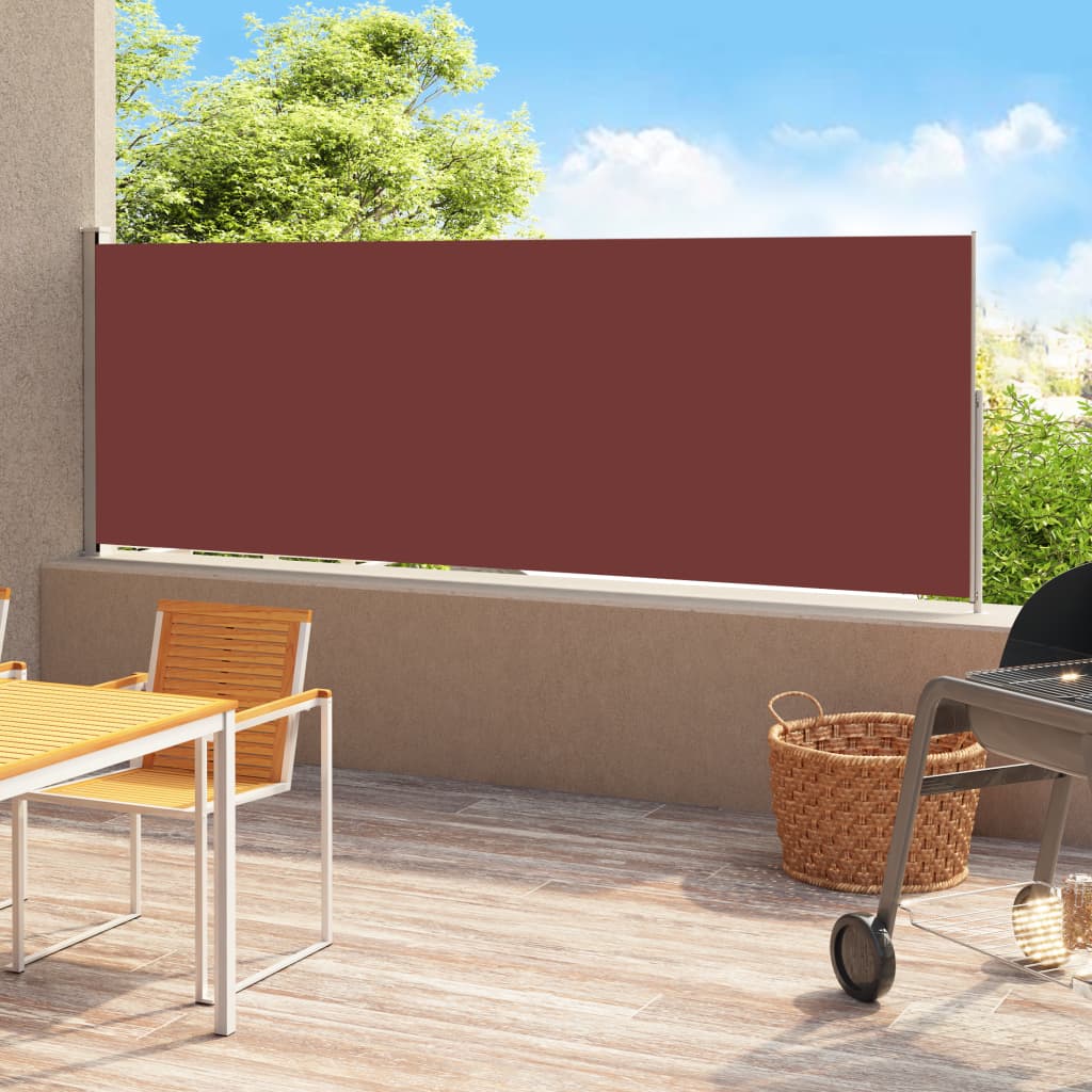 Patio Retractable Side Awning 220x500 cm Brown - Millennium Furniture