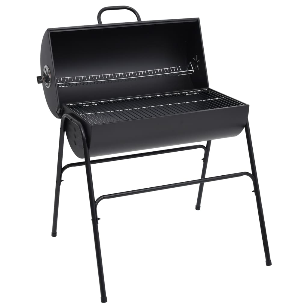 Barrel Grill with 2 Cooking Grids Black 80x95x90 cm Steel - The Home Maker