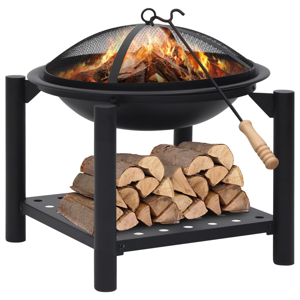 Fire Pit with Poker 54x54x55 cm Steel - Discount Dealers
