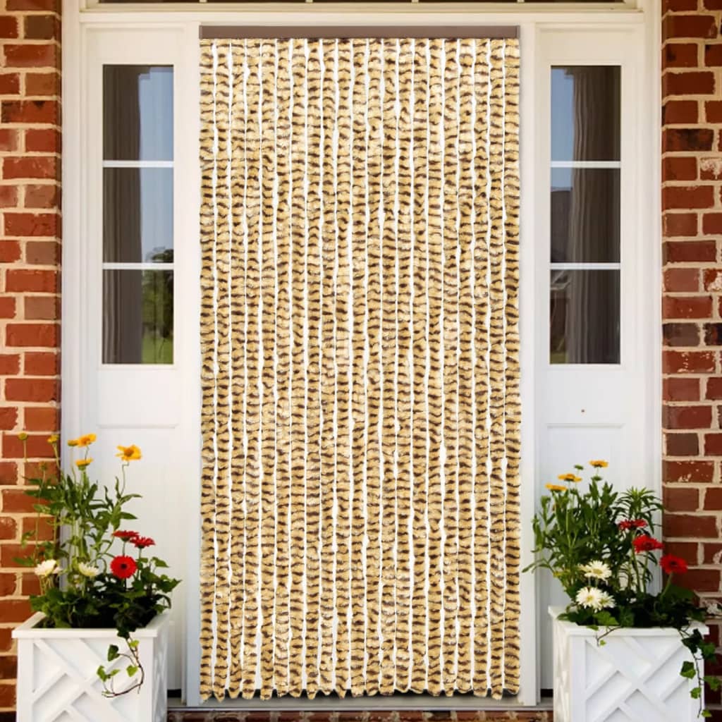 Insect Curtain Beige and Brown 56x185 cm Chenille - Decor Base