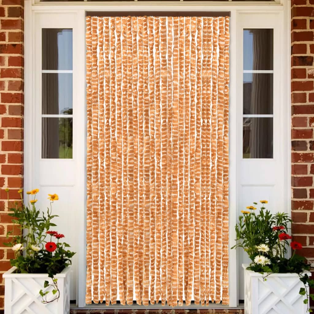 Insect Curtain Ochre and White 100x220 cm Chenille - Discount Dealers