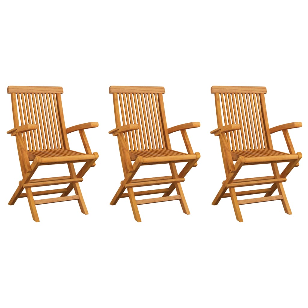 Garden Chairs 3 pcs Solid Teak Wood - All Things Good