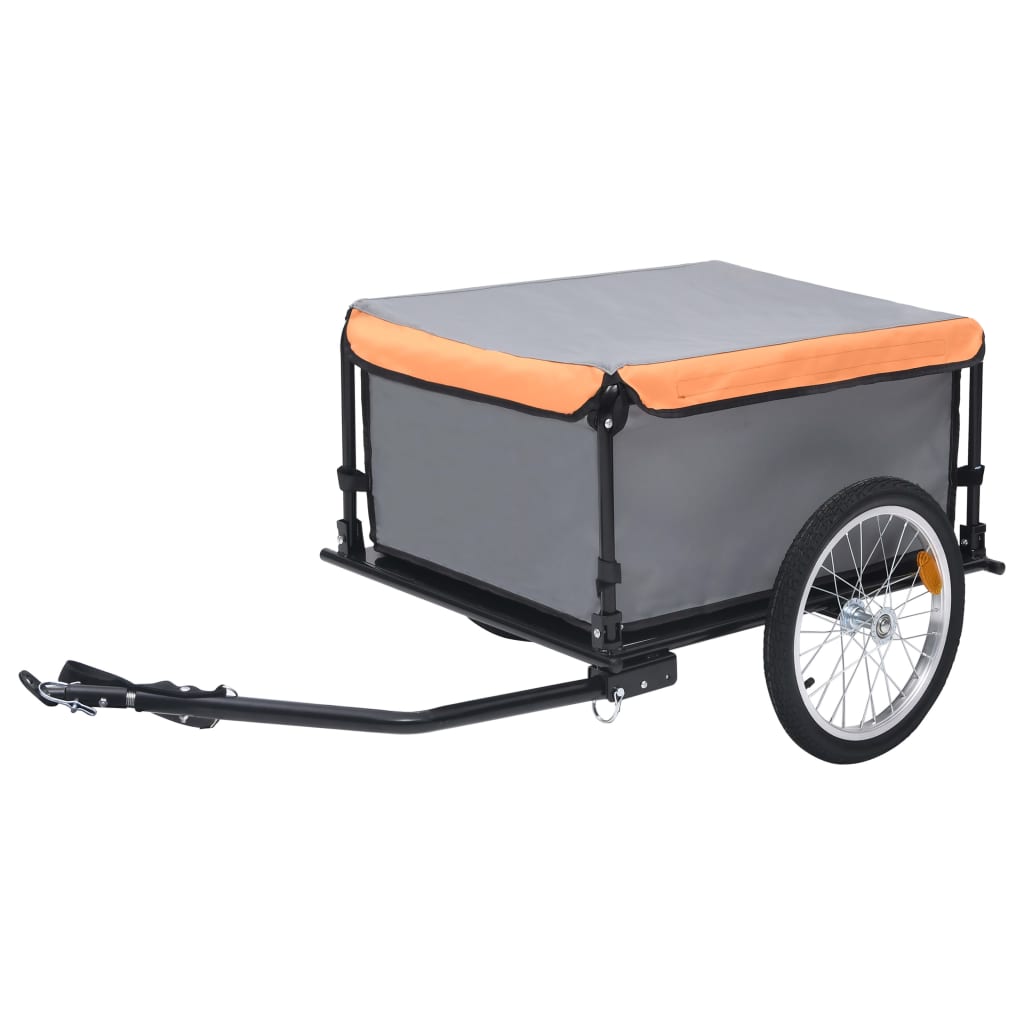 Bike Trailer Grey and Orange 65 kg - Style and Chic