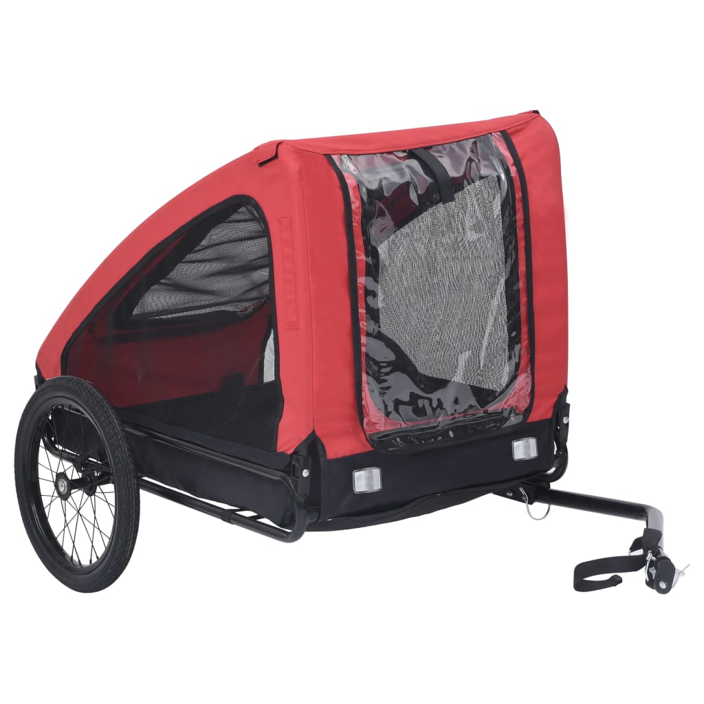 Pet Bike Trailer Red and Black - Brittle & Co