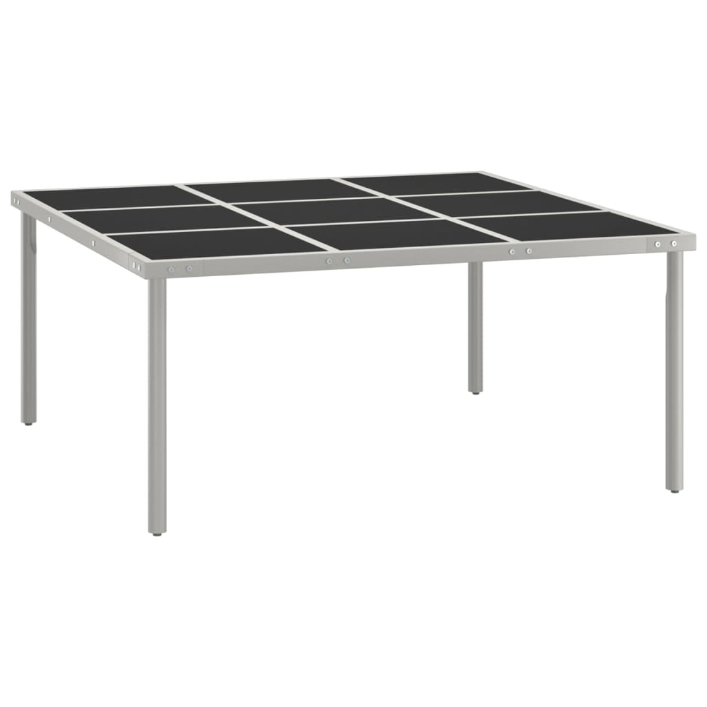 Garden Dining Table 170x170x74.5 cm Glass and Steel - Style and Chic
