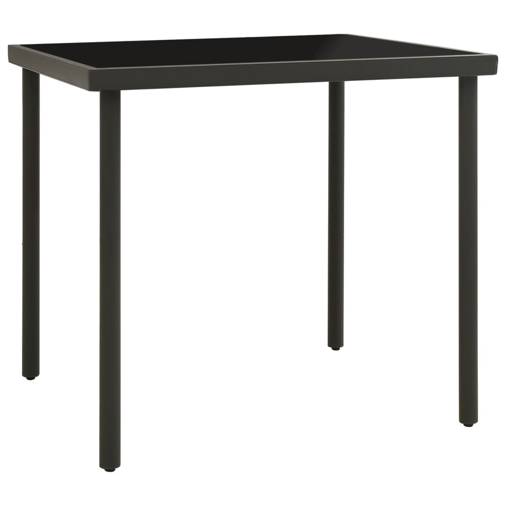 Outdoor Dining Table Anthracite 80x80x72 cm Glass and Steel - Design Hut