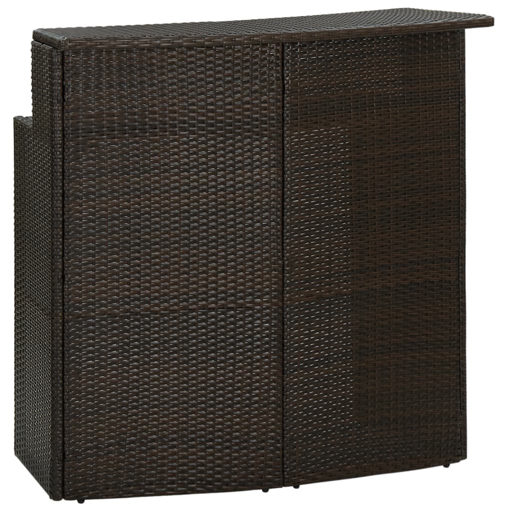 Garden Bar Table Brown 120x55x110 cm Poly Rattan - Discount Dealers