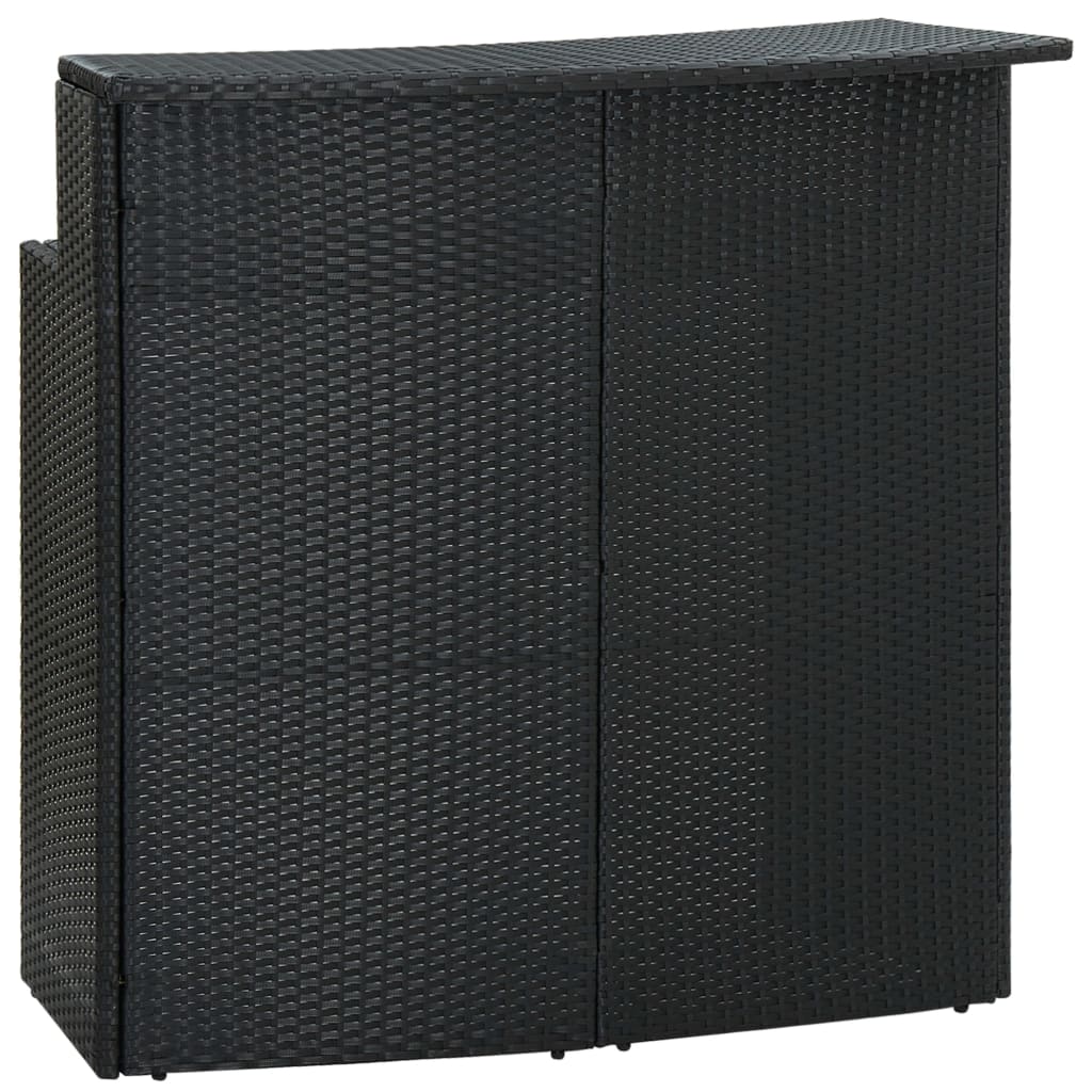 Garden Bar Table Black 120x55x110 cm Poly Rattan - Merkel Designers