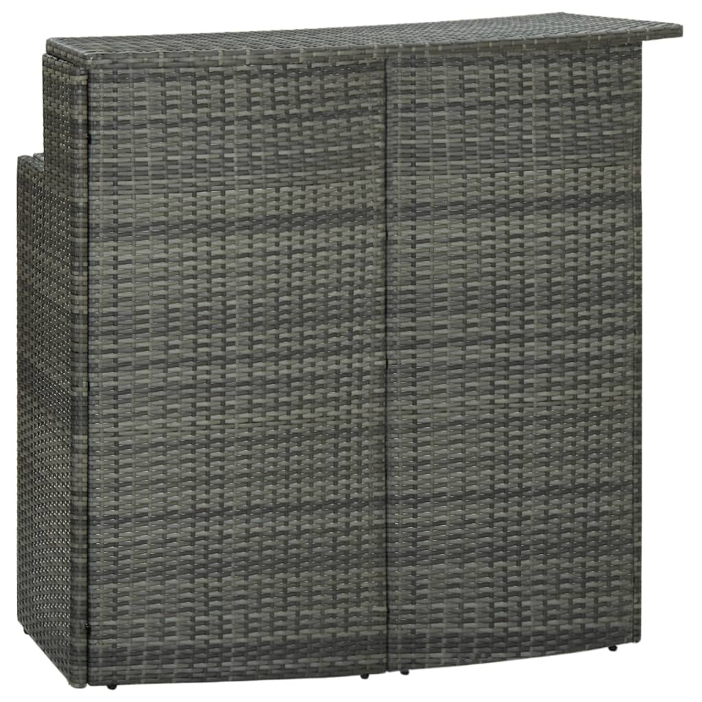 Garden Bar Table Grey 120x55x110 cm Poly Rattan - The Home Maker
