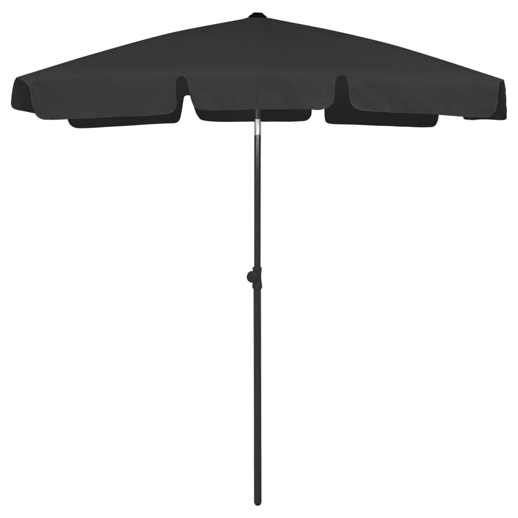 Beach Umbrella Black 180x120 cm - Discount Dealers