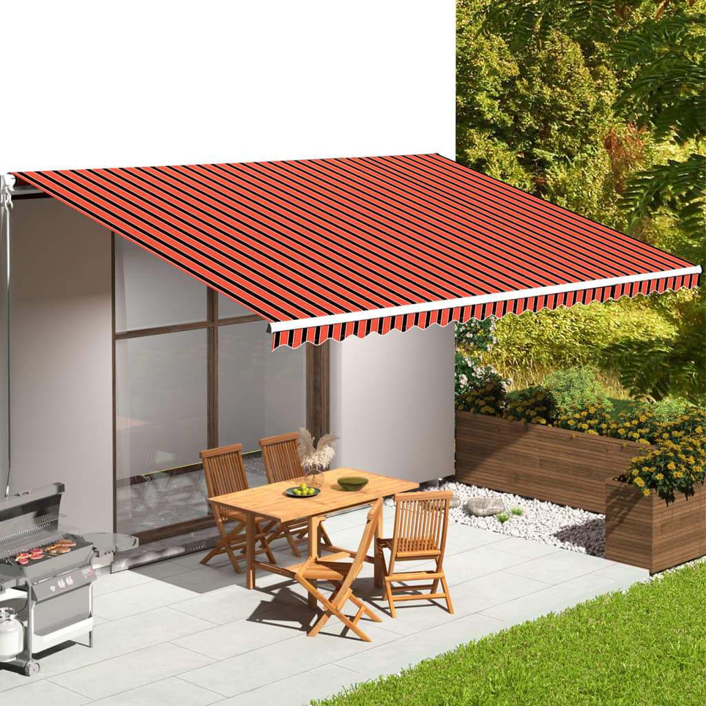 Replacement Fabric for Awning Orange and Brown 6x3.5 m - R and M Furniture