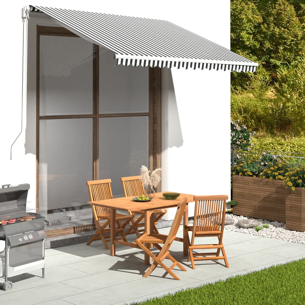 Replacement Fabric for Awning Anthracite and White 3x2.5 m - All Things Good