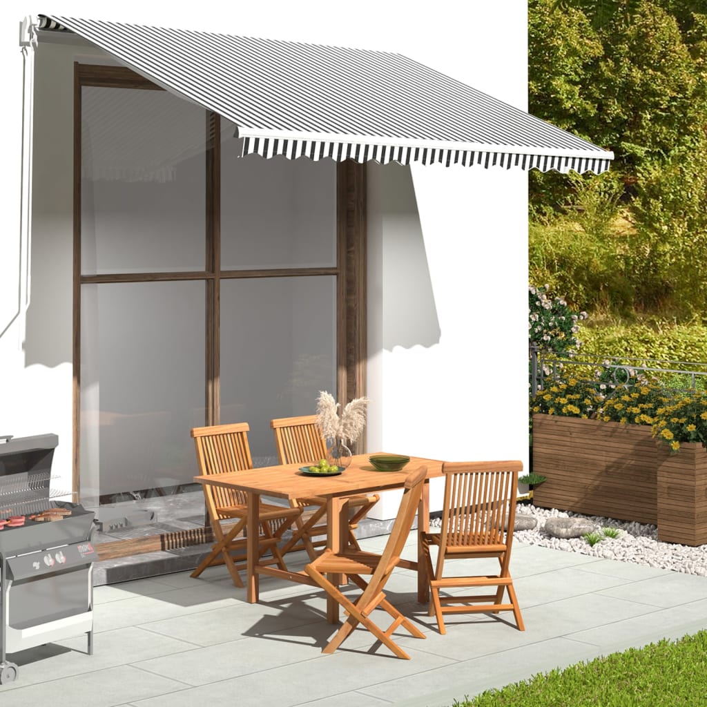 Replacement Fabric for Awning Anthracite and White 3.5x2.5 m - Casper Homes