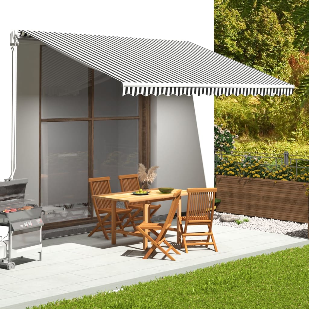 Replacement Fabric for Awning Anthracite and White 4.5x3 m - Merlin Deals
