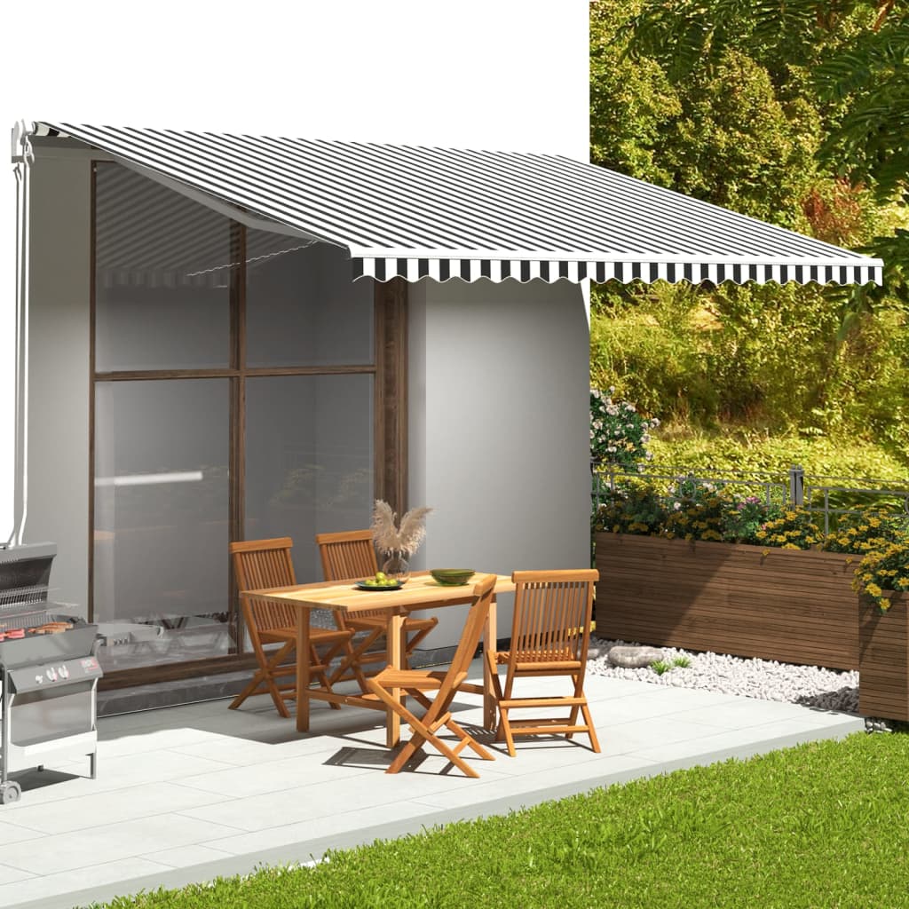 Replacement Fabric for Awning Anthracite and White 5x3 m - All Things Good