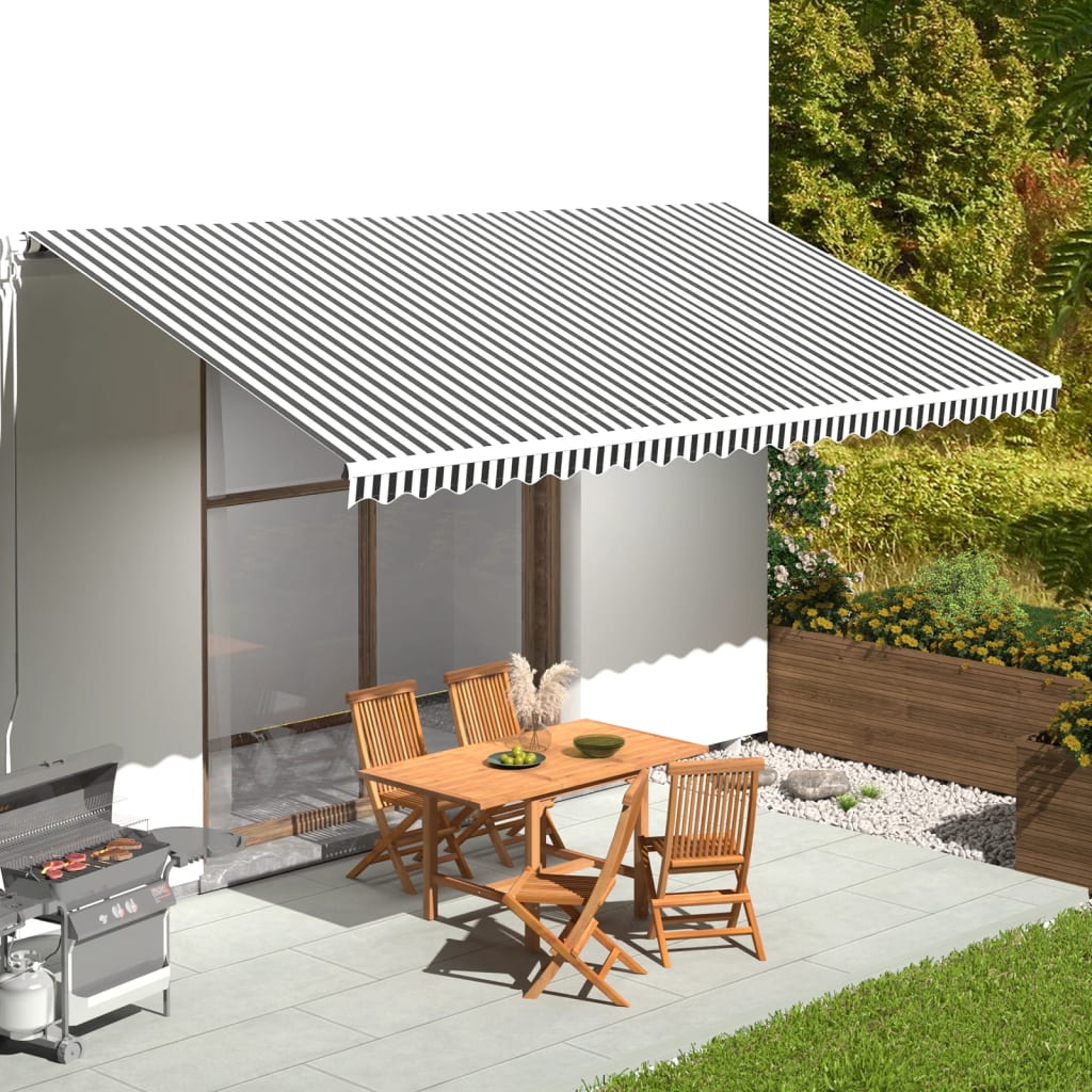 Replacement Fabric for Awning Anthracite and White 6x3 m - R and M Furniture