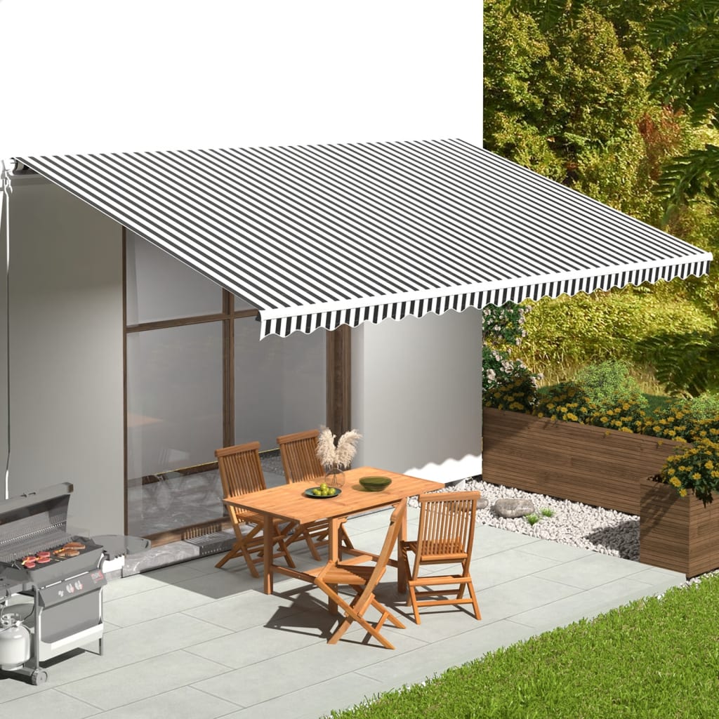 Replacement Fabric for Awning Anthracite and White 6x3.5 m - Sid & Sam