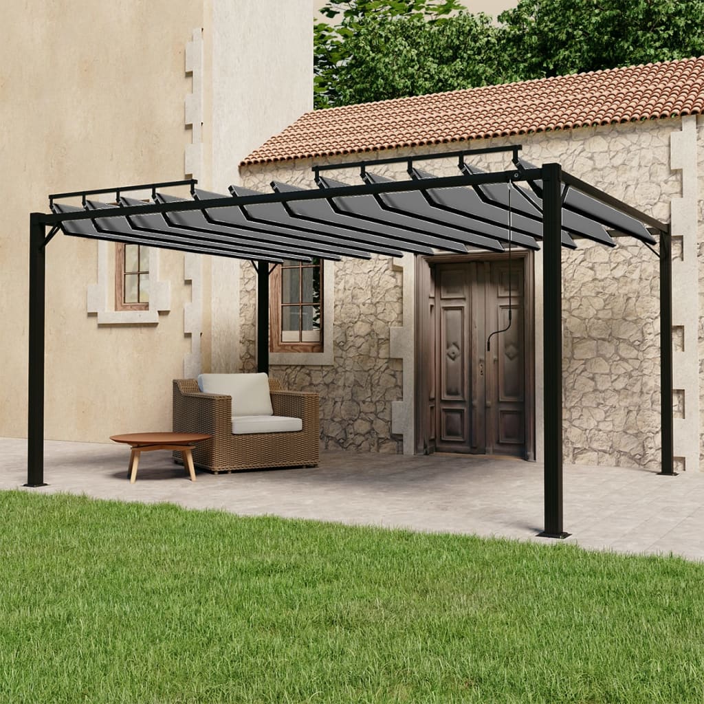 Gazebo with Louvered Roof 3x4 m Anthracite Fabric and Aluminium - Casper Homes