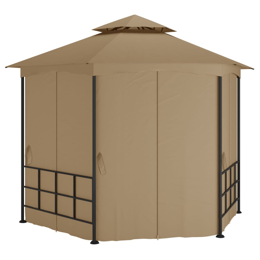 Gazebo with Sidewalls 3.1x2.7 m Taupe - Sid & Sam