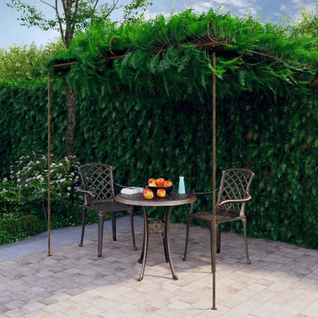 Garden Pergola Antique Brown 3x3x2.5 m Iron - Discount Dealers