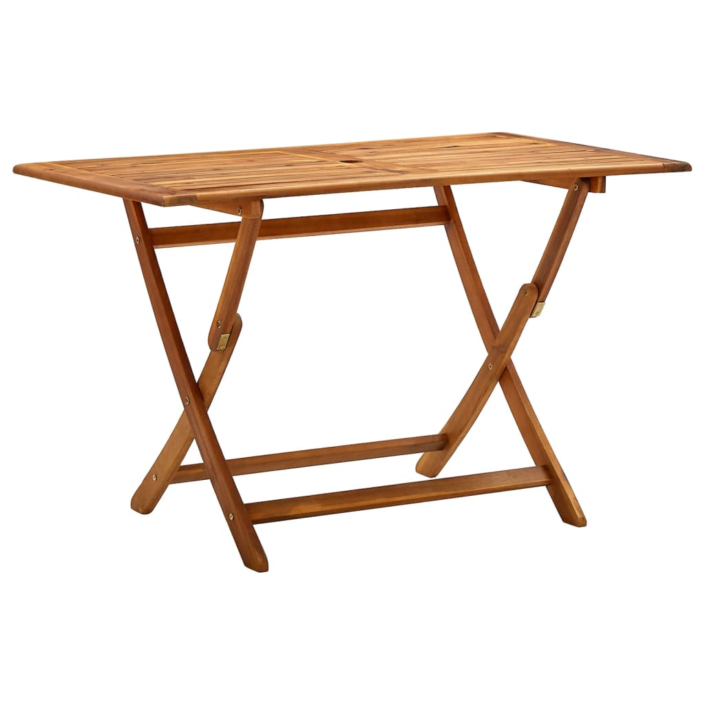 Folding Garden Table 120x70x75 cm Solid Acacia Wood - Discount Dealers