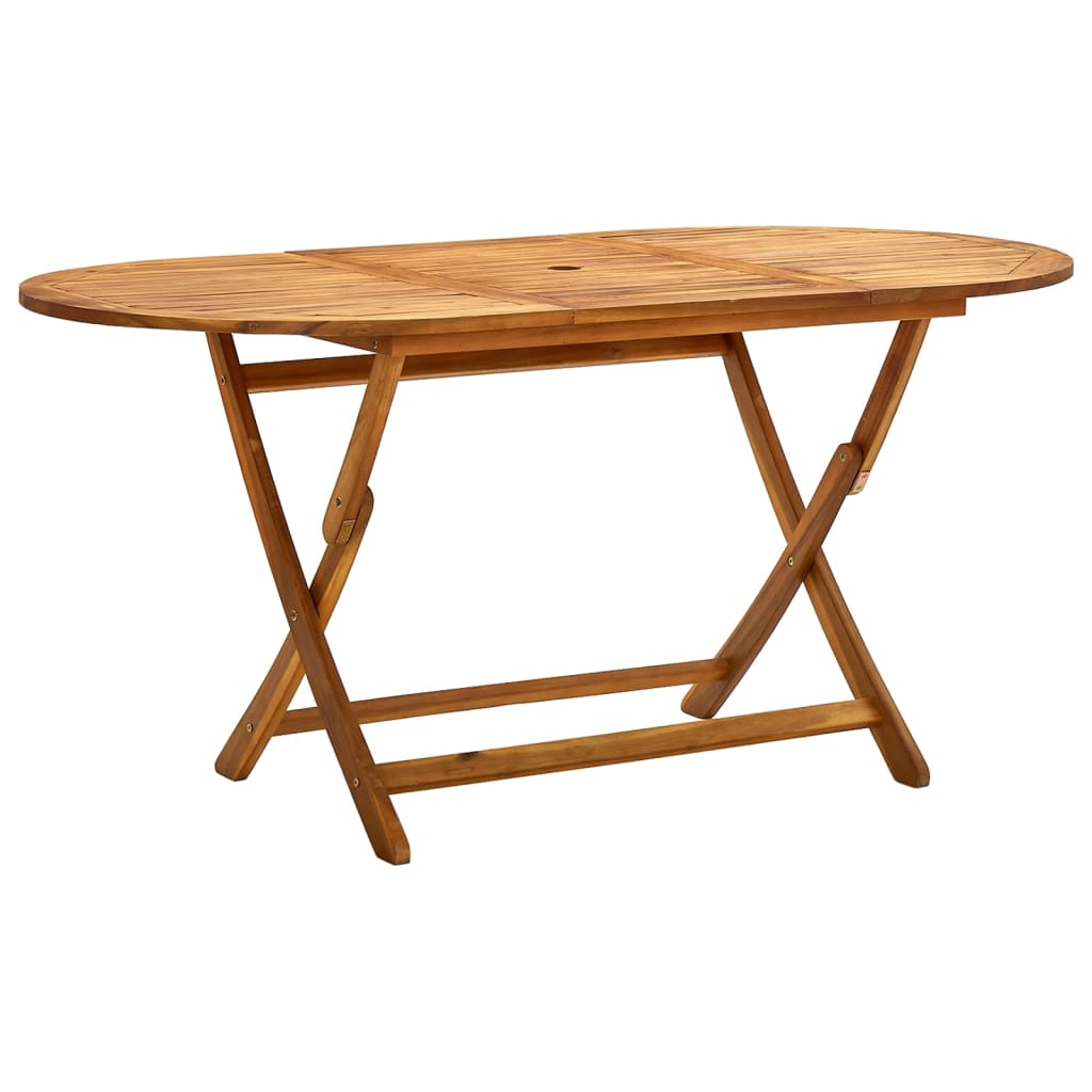 Folding Garden Table 160x85x75 cm Solid Acacia Wood - The Home Maker