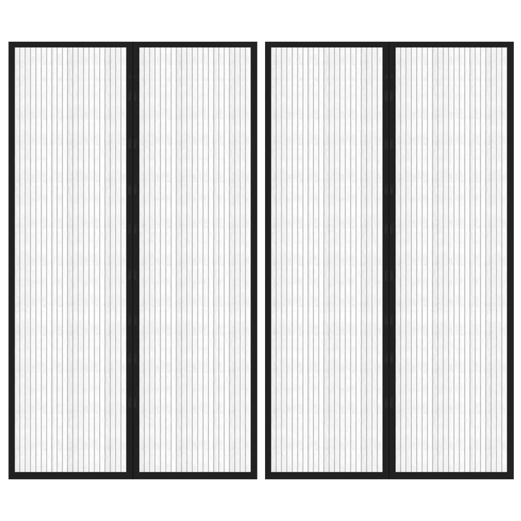 Insect Door Curtains 2 Pcs with Magnet Blocks Black 200x80cm - The Home Maker