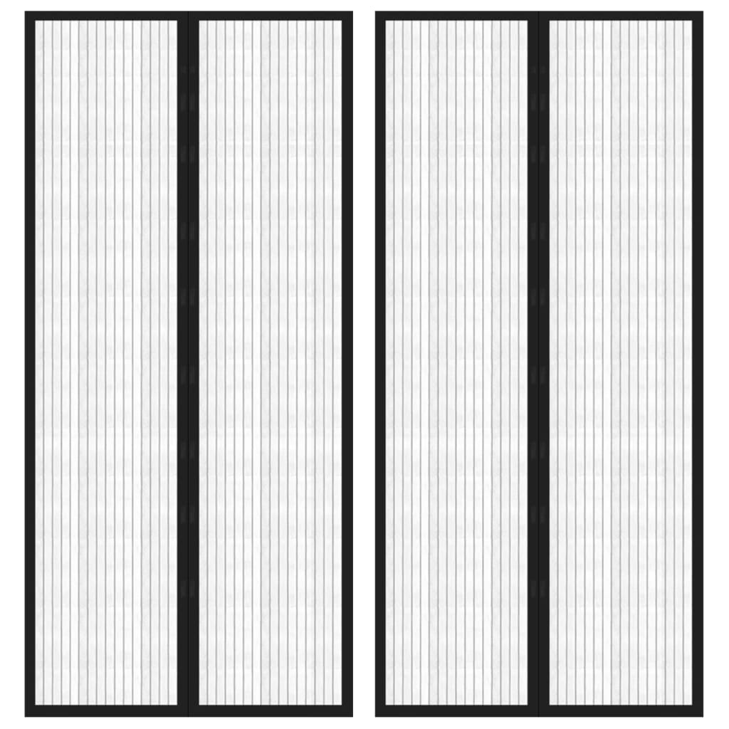 Insect Door Curtains 2 pcs with Magnet Blocks Black 210x90 cm - Tyrell & Tyrell