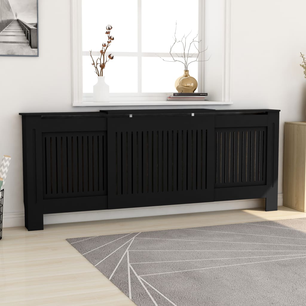 MDF Radiator Cover Black 205 cm - Casper Homes