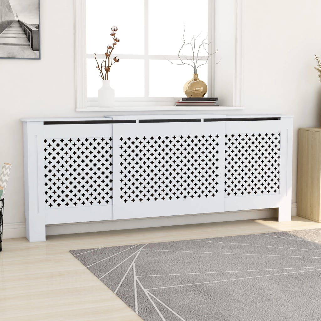 MDF Radiator Cover White 205 cm - Style and Chic