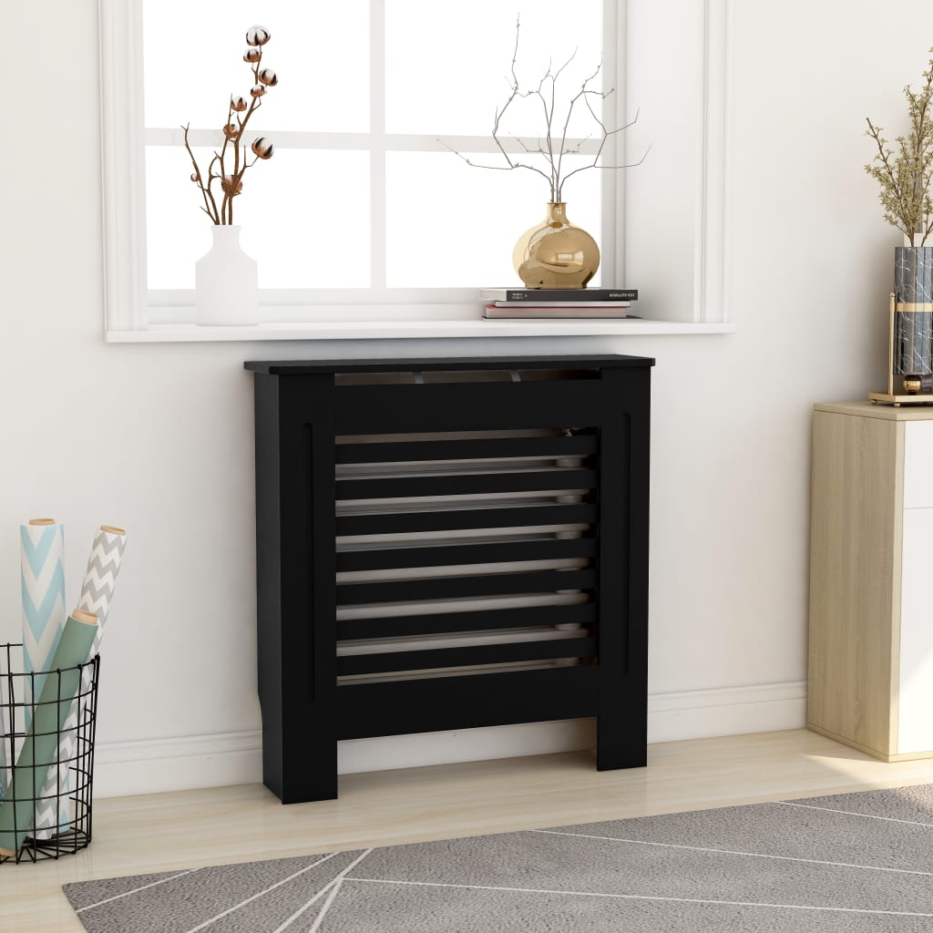 MDF Radiator Cover Black 78 cm - Unbeatable Bargains