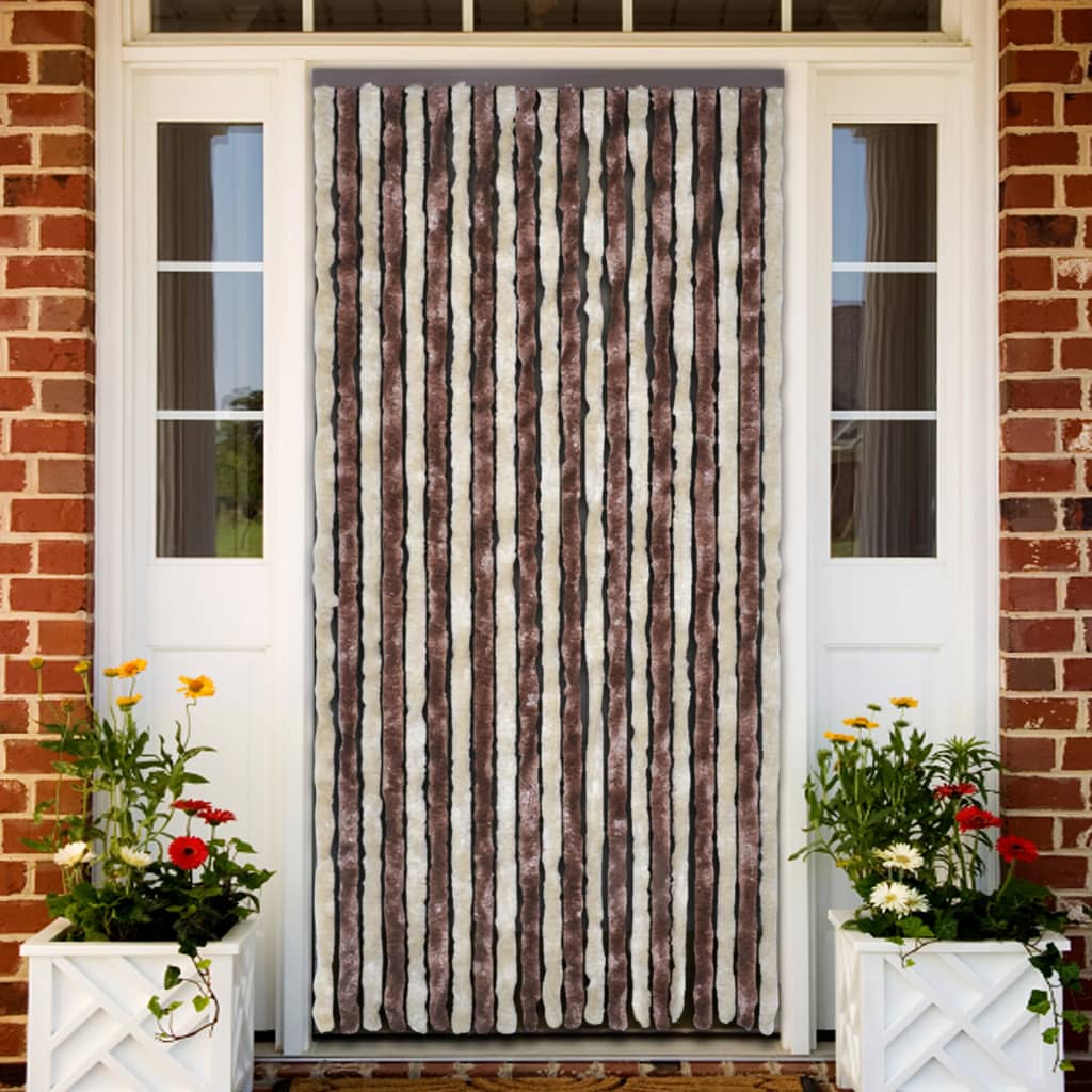 Insect Curtain Beige and Light Brown 120x220 cm Chenille - Discount Dealers