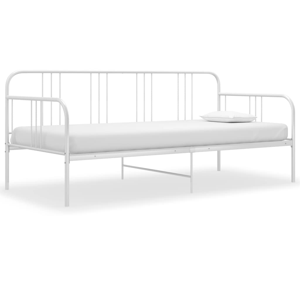 Sofa Bed Frame White Metal 90x200 cm - Discount Dealers